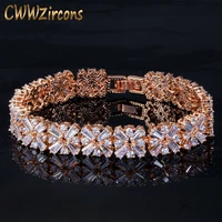 cwwzircons good quality cubic zirconia setting light yellow gold color luxury brides bracelet for wedding party event cb189