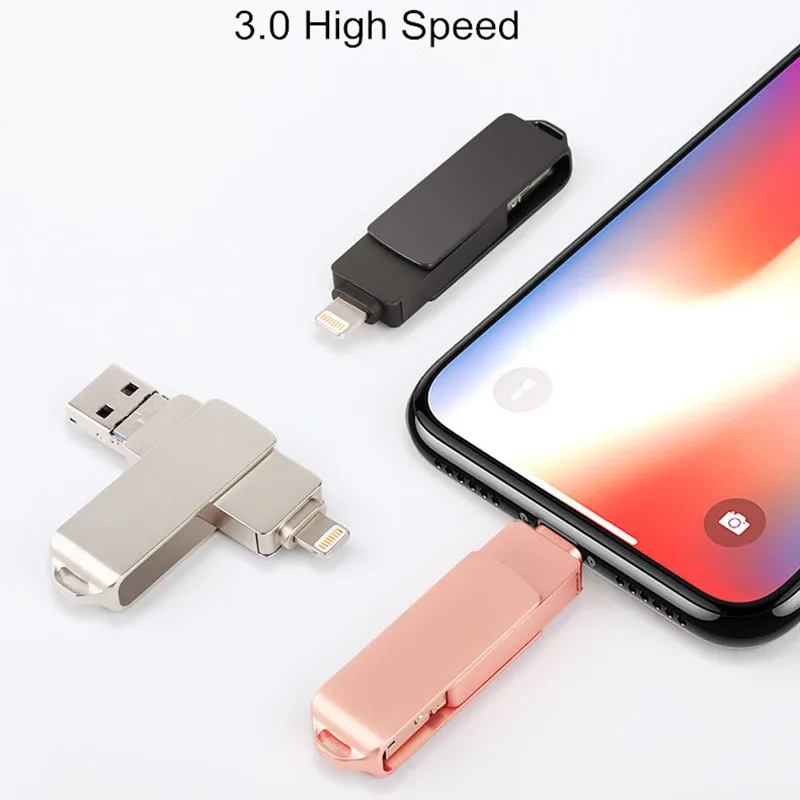 BRU usb OTG Флешка флеш накопитель 3 0 3in116G32G64G128G256GB для iPhone 11 Pro XS X Android type c логотип на