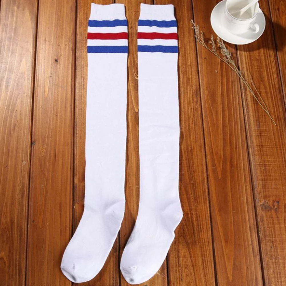 Sexy Warm Long Stocking Fashion Striped Knee Socks Women Cotton Thigh High Over The Knee Stockings For Ladies