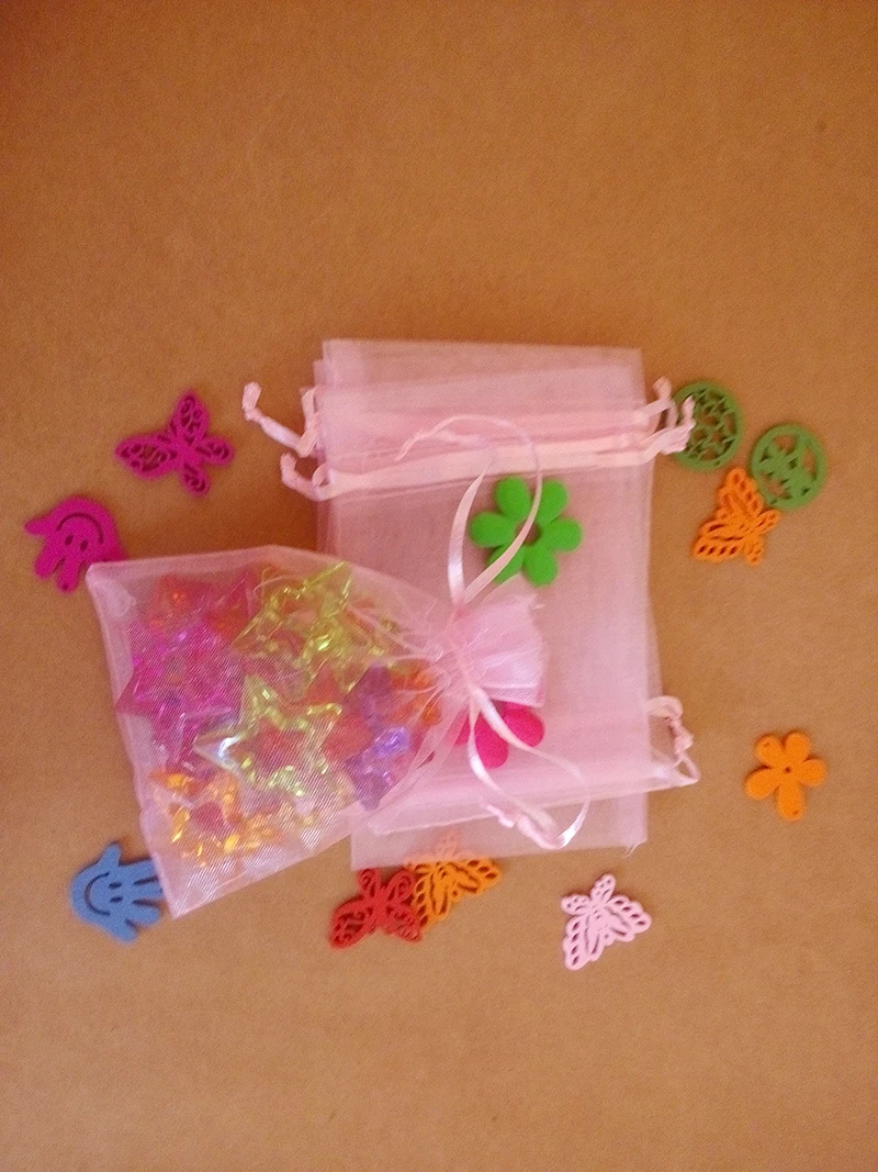 

25*35cm 50pcs Organza Bag Pink Drawstring bag jewelry packaging bags for tea/gift/food/candy small transparent Yarn bag