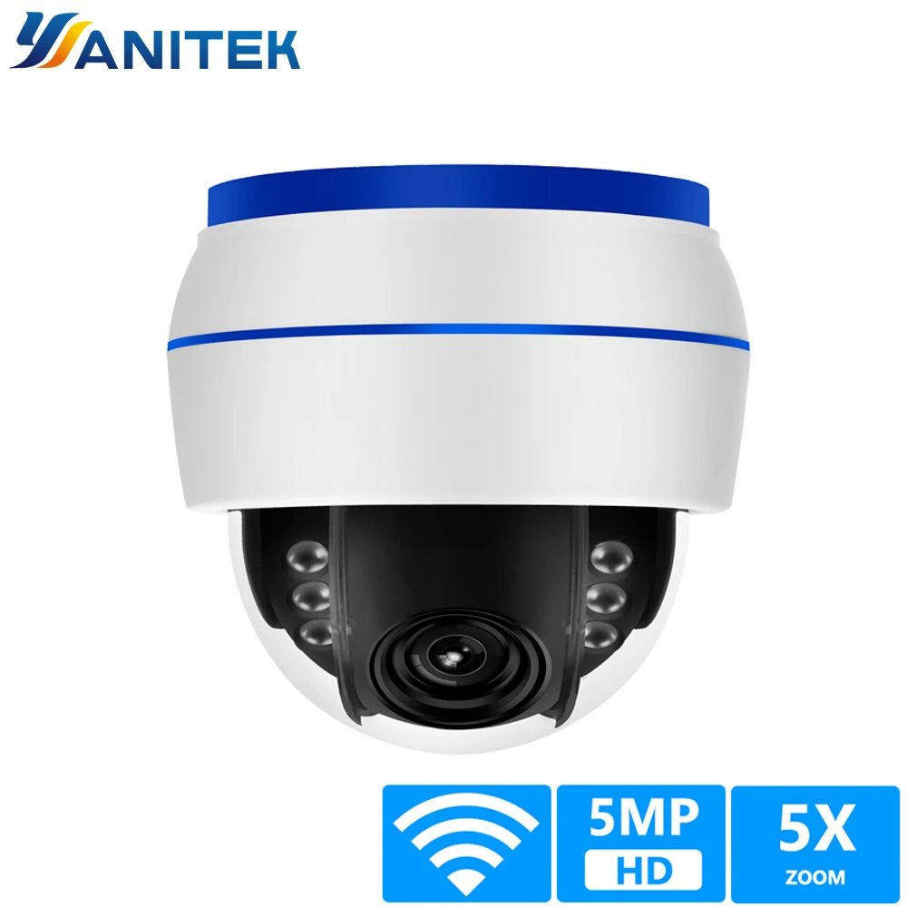 HD 5MP купольная IP камера Sony335 WiFi PTZ 5X оптический зум CCTV видеонаблюдения 128G SD карта