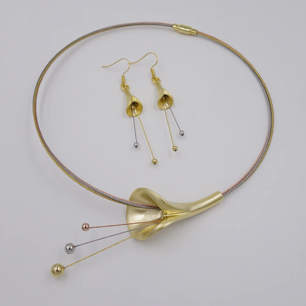 Новый высококачественный комплект Дубай африканские Ювелирные наборы Золотой