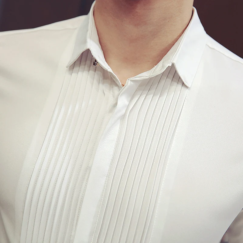 Модная дизайнерская рубашка весенне-осенняя приталенная Мужская Повседневная с