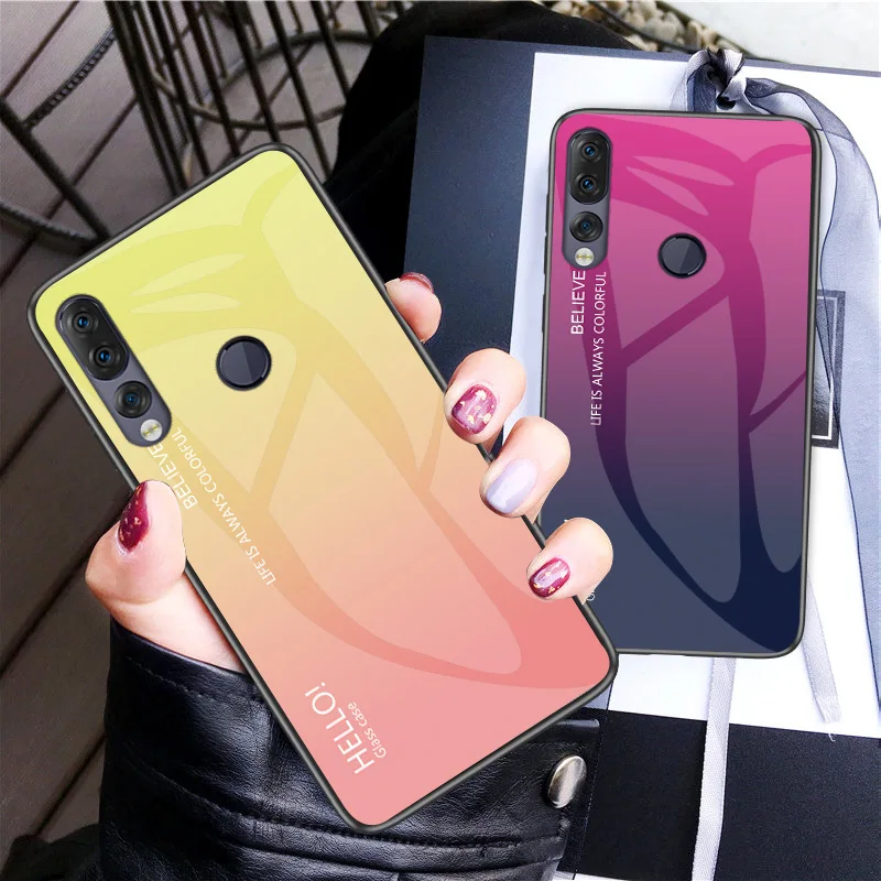 Чехол для Lenovo Z5s L78071 с градиентным стеклом Жесткий задней панели телефона мягкий