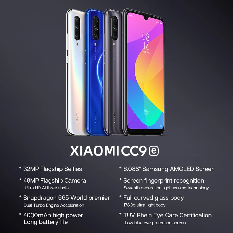 Оригинальный Xiaomi Mi CC9e 9 SE 6 ГБ ОЗУ 64 Гб ПЗУ мобильный телефон Snapdragon 665 088 &quotAMOLED 48MP