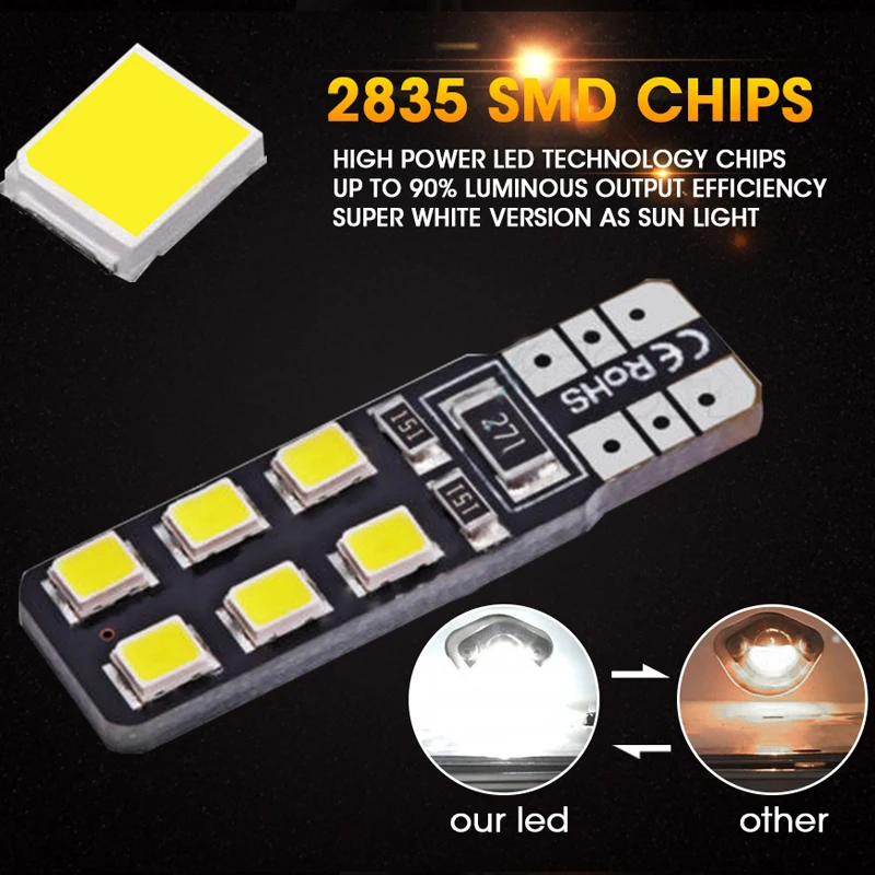 Hlxg 10 шт. Led W5W T10 поворотные сигнальные лампы габаритные фонари для автомобиля