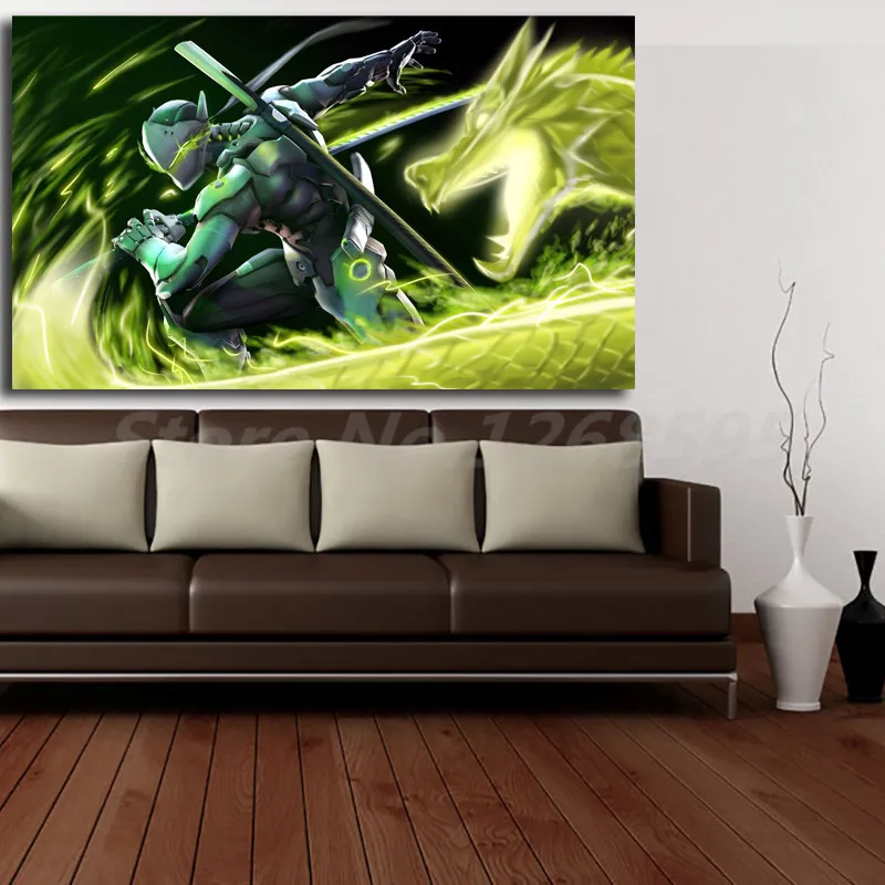 Genji Dragon Overwatchs игра Искусство Холст Картина печать для гостиной домашний декор