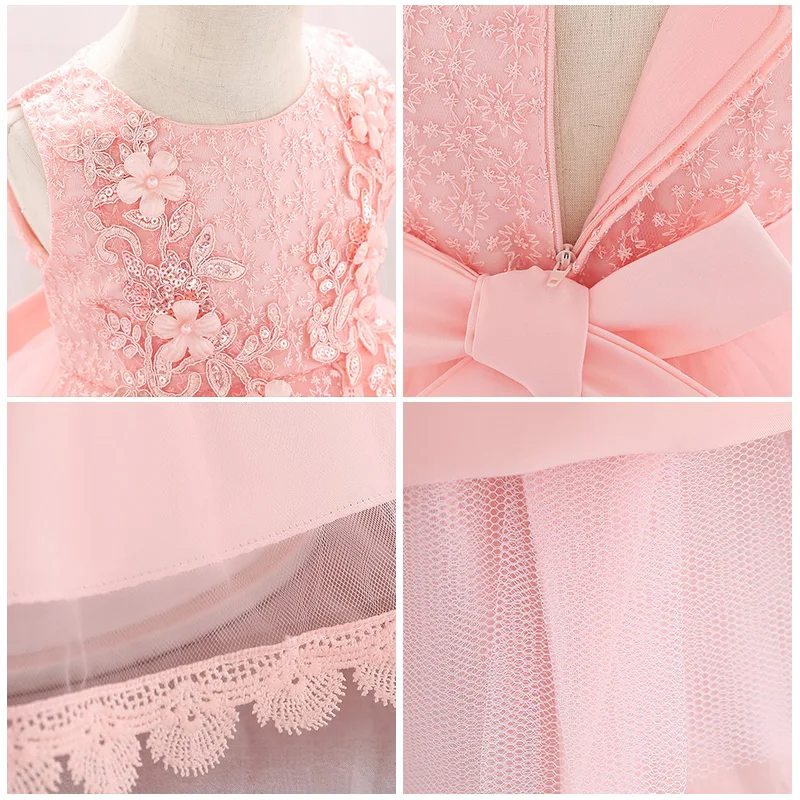 

2020 Summer Baby Girl Clothes Wedding Newborn Dress For Girl Princess Dress Infant 1 Year First Birthday Girl Party Dress