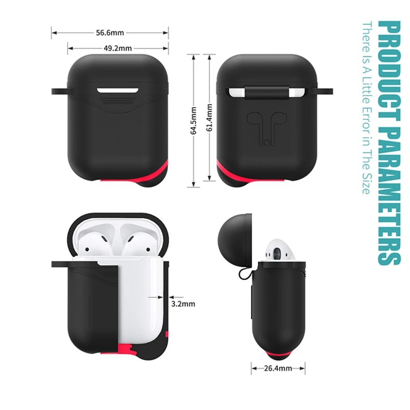 Защитный силиконовый чехол для AirPods противоударный Earpods Apple наушники Airpod зарядное