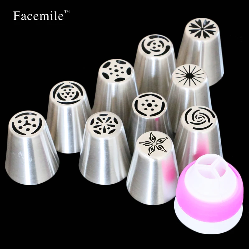 Facemile 10 шт. Новое поступление сделай сам русский тюльпан роза нержавеющая сталь