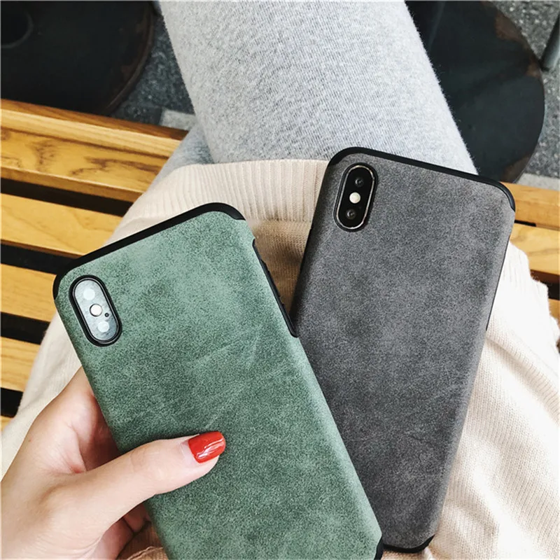 Simple Suede cloth phone Cases For iphone XS Max XR Matte soft silicon Case for 7 8 6 6s plus case cover capa |