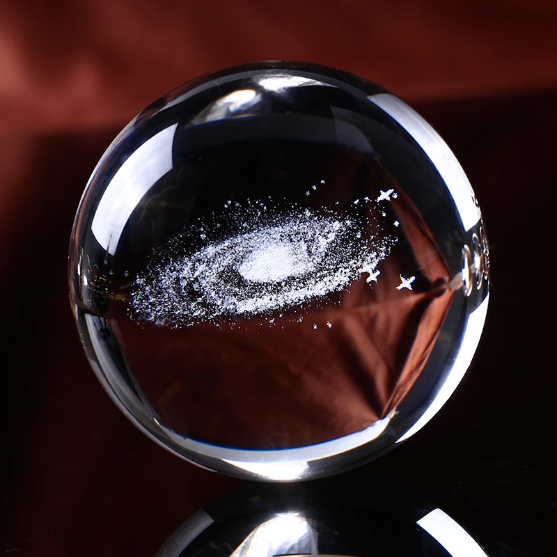 60mm 3D Laser Engraved Galaxy Glass Ball Crystal Miniatures Boy Gifts Sphere Home Decoration Accessories Globe Universe Present | Дом и сад