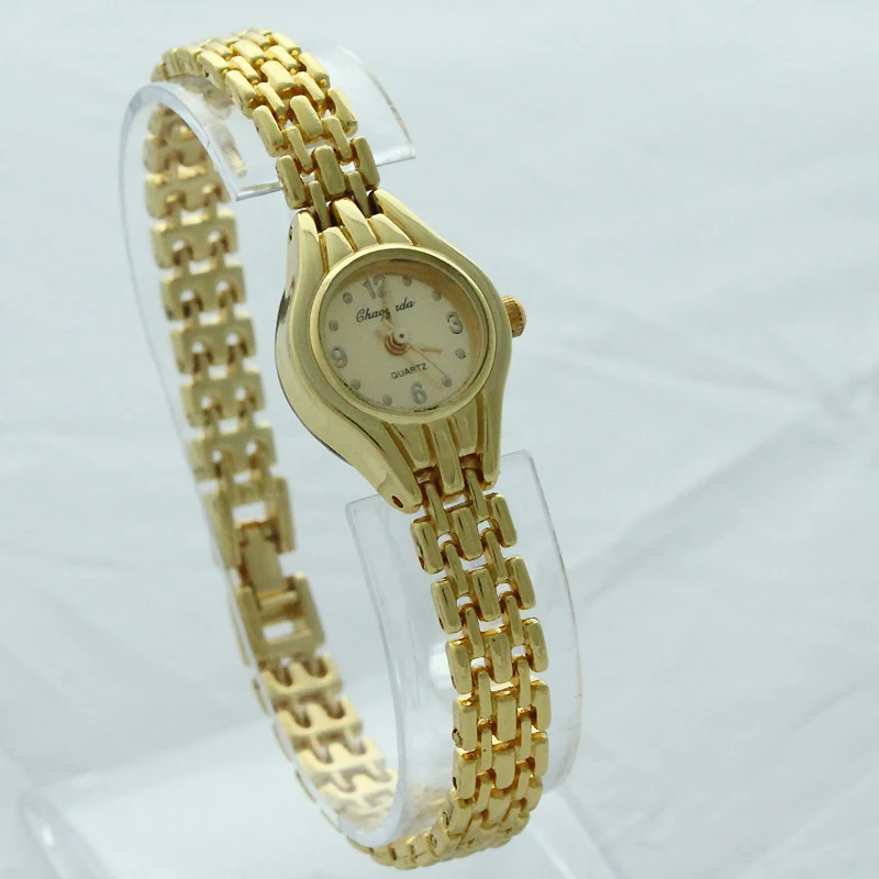 Модные милые популярные Золотые женские часы для девушек роскошные с