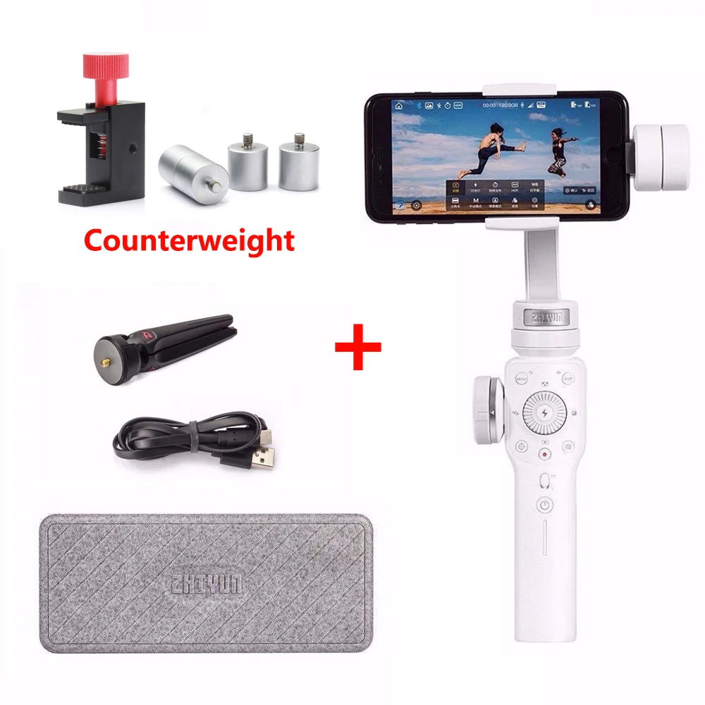 Zhiyun Smooth 4 3 осевой Ручной Стабилизатор с противовесом для смартфона|Риги и упоры| |