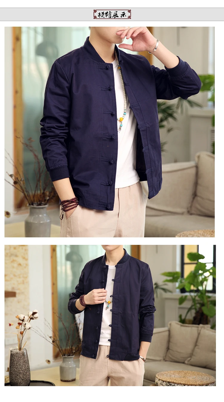 New Spring Bomber Jacket ArmyGreen Chinese Style Men Jackets Cotton Casual Shirt Coats Traditional Clothes chaqueta hombre