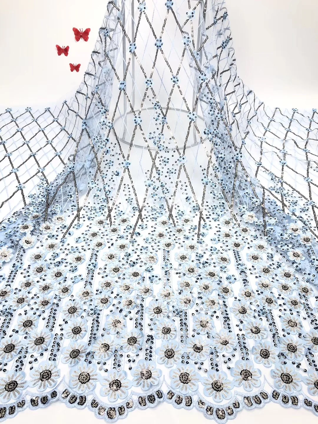 Белая кружевная ткань из фатина в нигерийском стиле новинка 2019 | Дом и сад