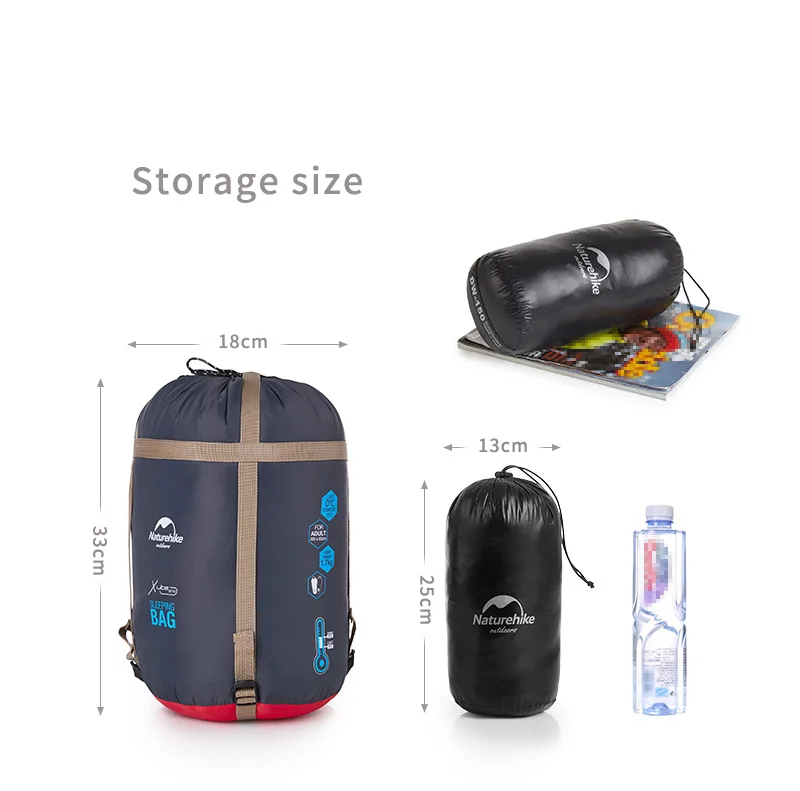 NatureHike сверхлегкий спальный мешок на половину груди 350 г, спальный мешок на утином пуху, спальный мешок для кемпинга, NH17S018-D