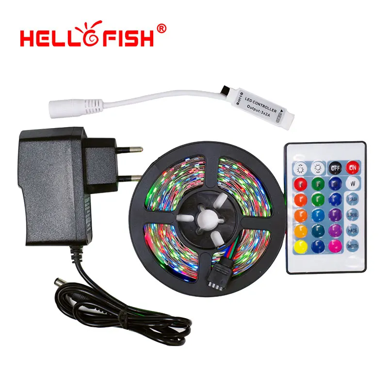 Hello рыбы 5 м/28353528 300 SMD Гибкие светодиодные полосы + 24 клавиши ИК пульт