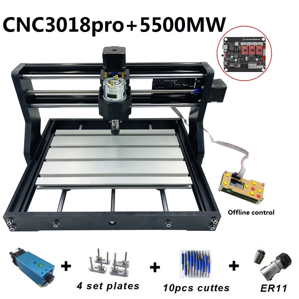 Модернизированный Лазерный Гравировальный мини станок CNC3018 5500 МВт 2500 мвт 500