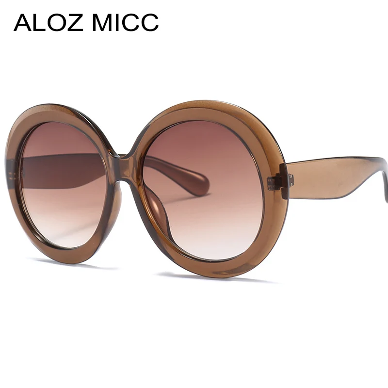 Новинка 2019 женские круглые солнцезащитные очки ALOZ MICC модные большого размера