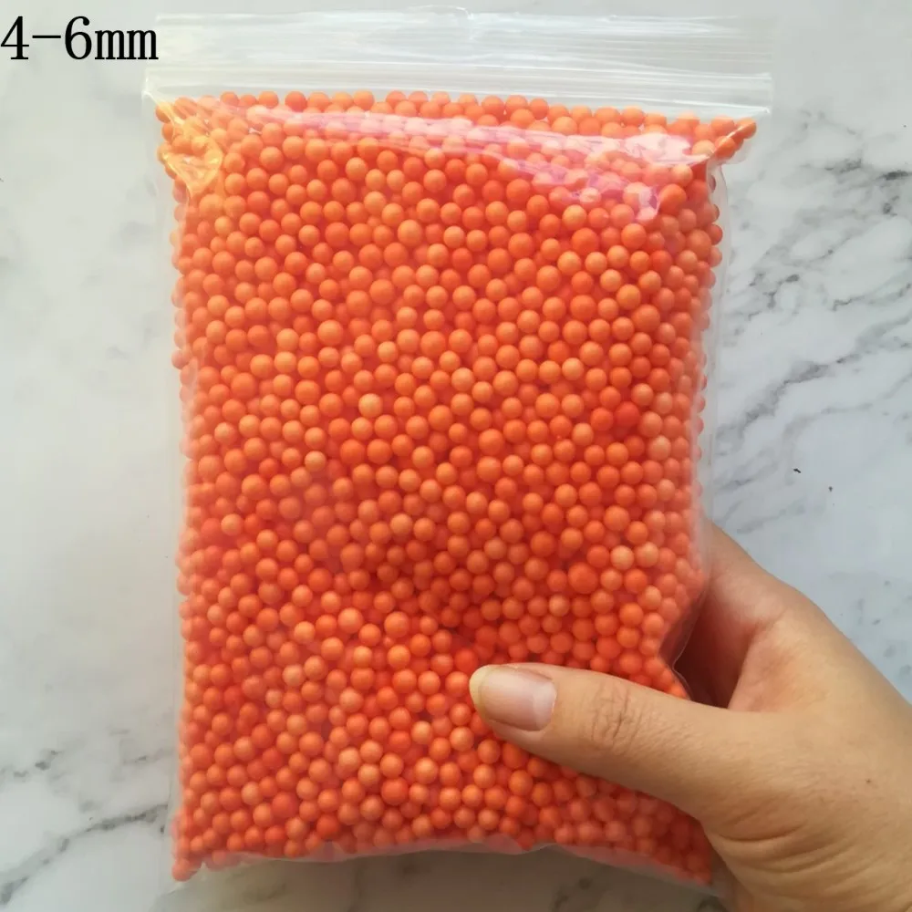 4-6mm Orange 40 г 400000 шт 2-3,5 мм 4-6 мм мини цветные шарики из пенополистирола Наполнитель из пенополистирола шарики для рукоделия домашнего свадебного украшения - Цвет: 4-6mm Orange