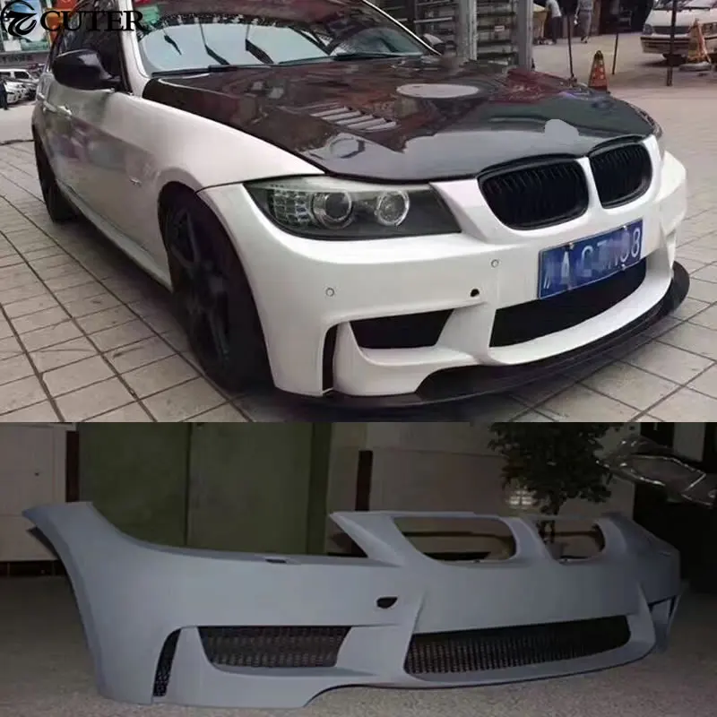 E90 325i 1M Стиль комплект кузова автомобиля ПУ Неокрашенный передний бампер для BMW 08