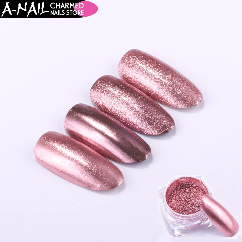 A Nail 0 2 г/кор. Высокое качество зеркало розовое золото лак для ногтей порошок УФ