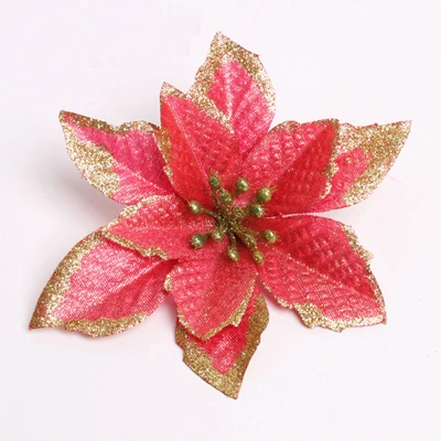 red HAOCHU, 8 шт./лот, 13 см, Санта, искусственные рождественские цветы, украшения для дома, enfeite De Natal Navidad, елочные украшения - Цвет: red
