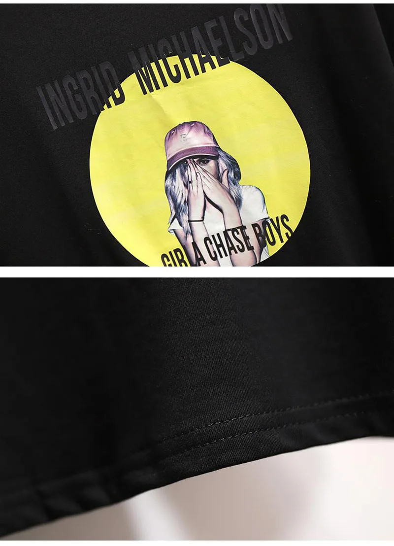 Summer Women Sets Black T Shirt and Yellow Skirt Female Sets
