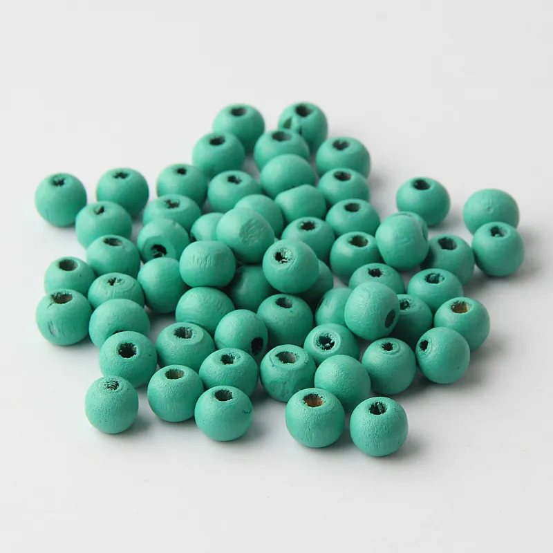 Color 8 200 шт./лот, 8 мм, не содержит свинца, свободные деревянные бусины для изготовления ювелирных изделий, детские игрушки, поделки, деревянные бусы для ожерелья - Цвет: Color 8