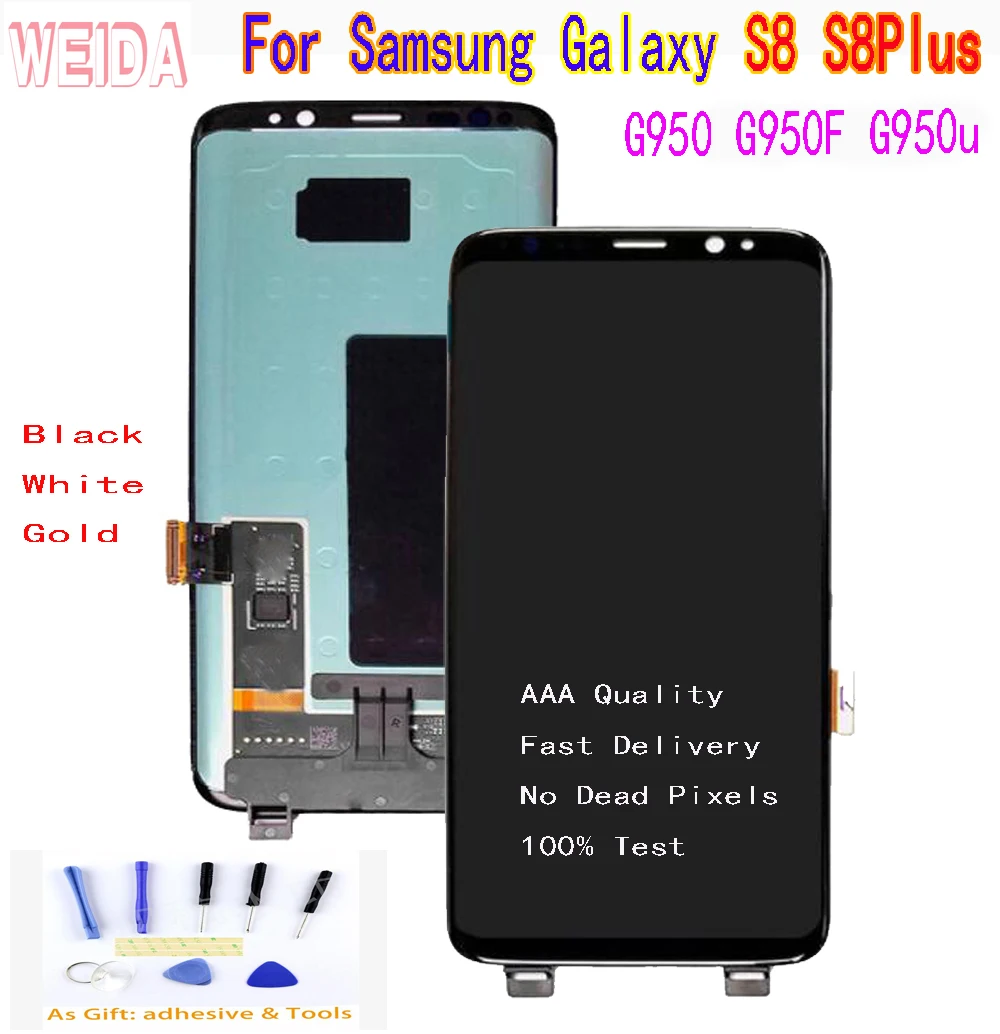 

ЖК-дисплей WEIDA 6,2 ''для Samsung Galaxy S9 G960 G960F, сенсорный экран с дигитайзером в сборе без рамки S9 Plus G965 G965F LCD