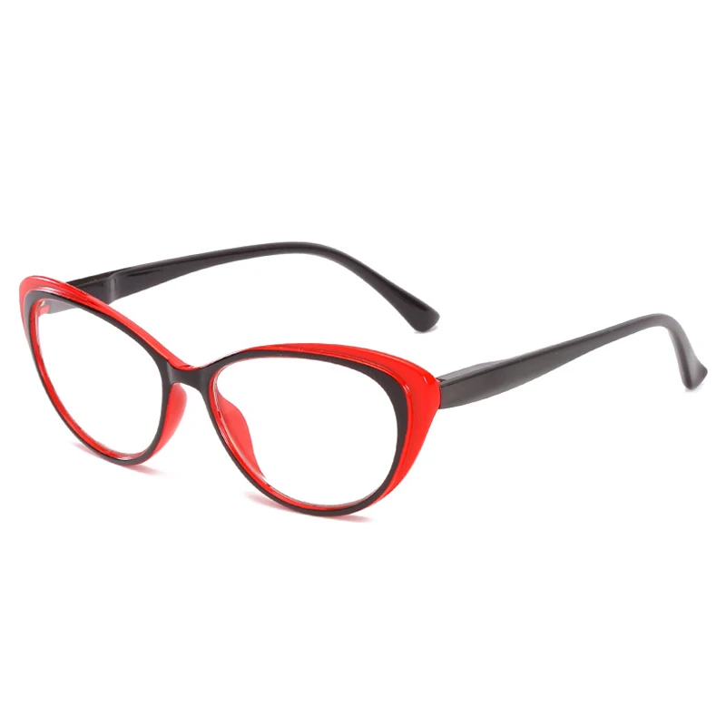 black red Zilead, кошачьи глаза, очки для чтения для женщин, прозрачные линзы, очки для пресбиопии, очки+ 1,0+ 1,5+ 2,0+ 2,5+ 3,0+ 3,5+ 4,0 унисекс - Цвет оправы: black red
