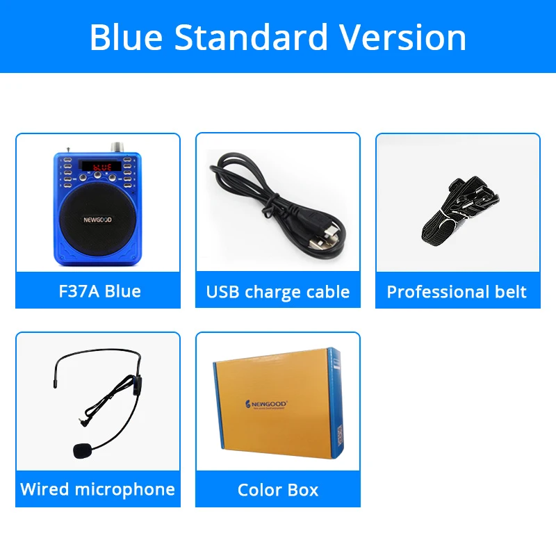 Мини Портативный голос усилители домашние Bluetooth колонки громкий запись с FM радио беспроводной микрофон для учителей гид - Цвет: Blue