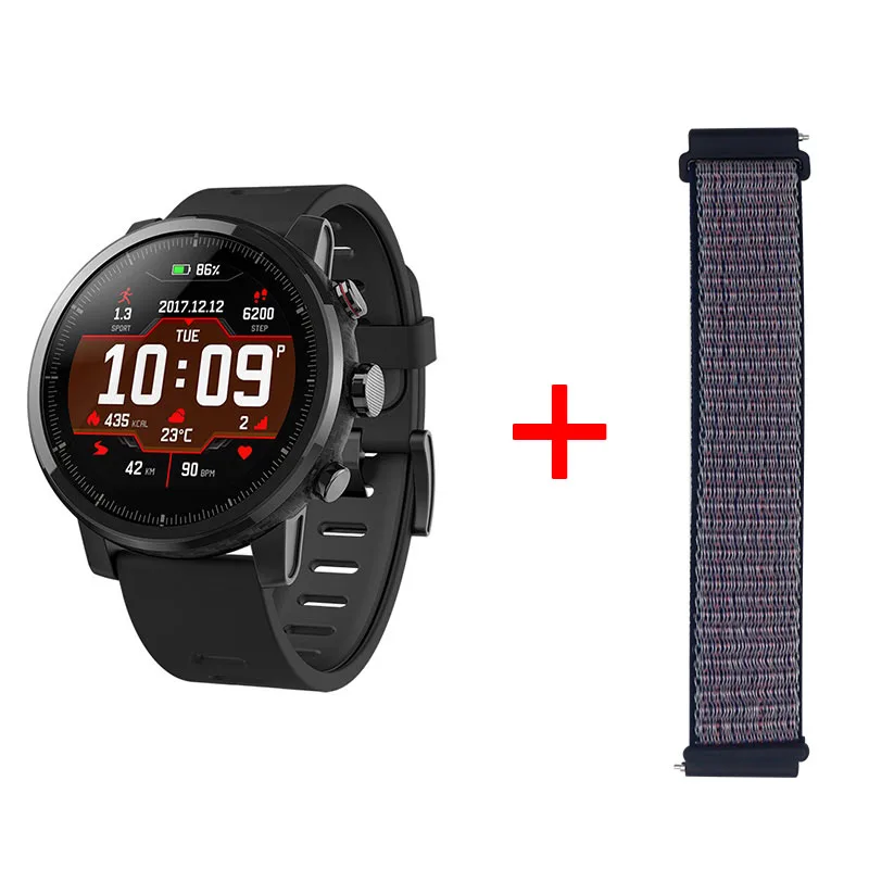 Strat2BC-GR1 Xiaomi mi Huami Amazfit 2 Amazfit Stratos 2 умные часы мужские с gps Xiao mi часы PPG пульсометр 5ATM - Цвет: Strat2BC-GR1