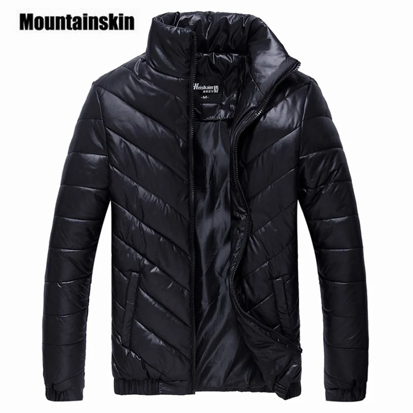 Мужская стеганая куртка Mountainskin черная Повседневная теплая с хлопковой