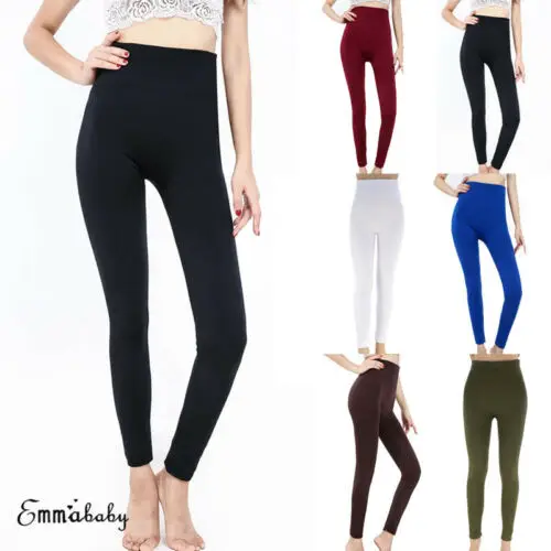 2019 New Womens Leggings Warm Black Fleece Velvet Thermal Pants Slim 5 Color Solid High Waist | Женская одежда