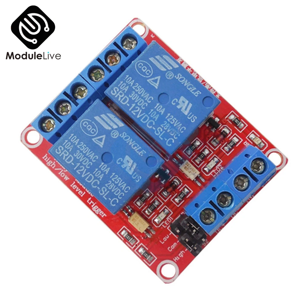 Модуль релейной платы для Arduino два 2 канальных CH 12 В с опора оптопары триггерное