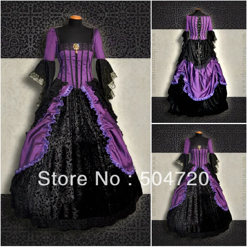 

19 Century Purple Civil War Southern Belle Gown evening Dress/Victorian Lolita dresses/scarlett dress US6-26 V-292