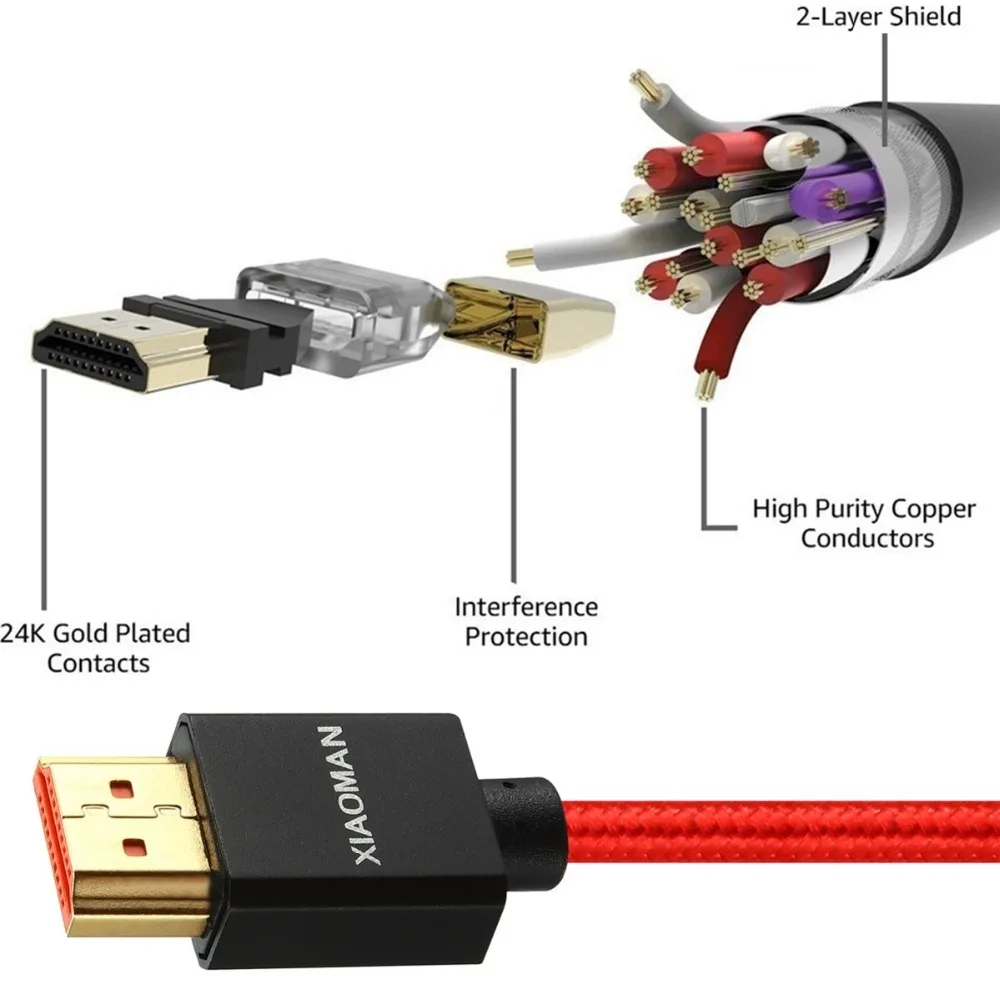 Кабель HDMI 2 0 штекер-HDMI штекер 3D 4K 1080P кабель для видеоигр Nintendo Switch Splitter Xiaomi