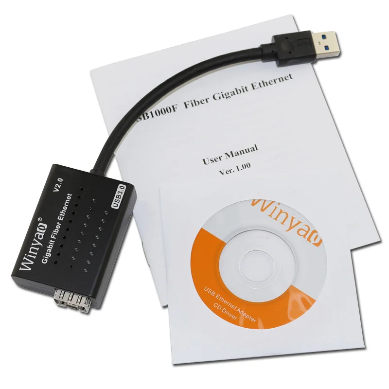 Сетевой адаптер Winyao USB1000F USB 3 0 Gigabit Fiber Ethernet SFP NIC 1000 Мбит/с SX/LX трансивер Realtek RTL8153