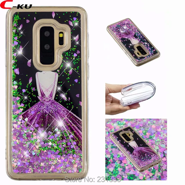 Мягкий блестящий чехол C ku из ТПУ с жидким зыбучим песком для Samsung Galaxy S7 EDGE S8 PLUS S9 A8