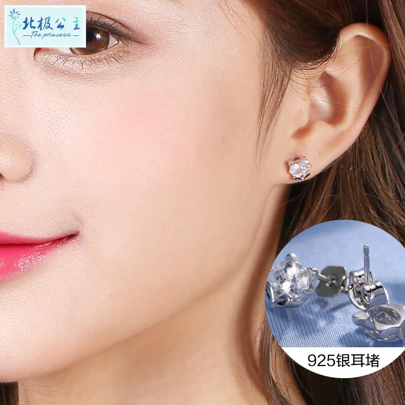 925 Sterling Silver Earring Funny Small Animal Fox Stud Earrings Luxury Cubic Zirconia Rhinestone bijoux orecchini donna | Украшения и