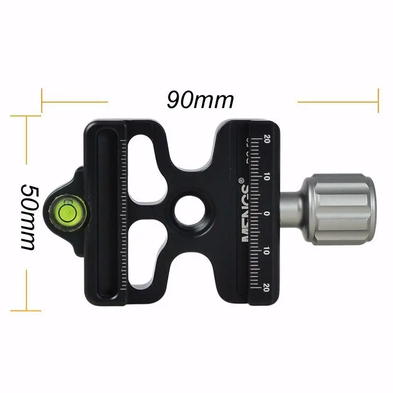Aluminum CNC 3/8'' Adapter Plate Clamp with Gradienter for Quick Release Tripod Ball Head Arca Swiss RRS Benro | Электроника