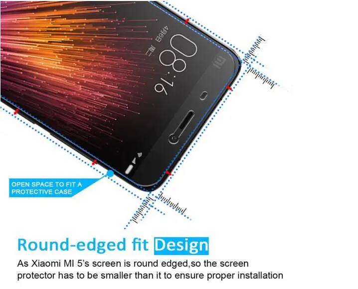 HereCase for 9H Protective Glass Film For Xiaomi Mi5s MI 5s plus M5 2.5D Round Edge Mi 5 Screen Protector Tempered | Мобильные