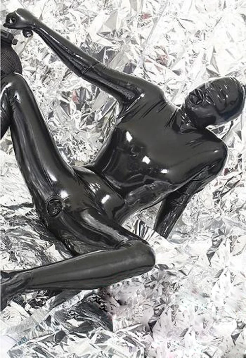 Модные женские туфли 2015 всего тела черный латекс одежда чулки с