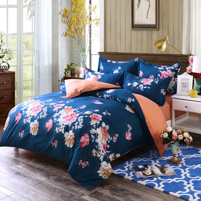 Cotton King Queen Twin Double Size Duvet Cover Flat Sheet Pillowcase 3/4 pcs Bedding Set Kids Bed Linen 1.5m 1.8m 2m 2.2m Floral | Дом и сад