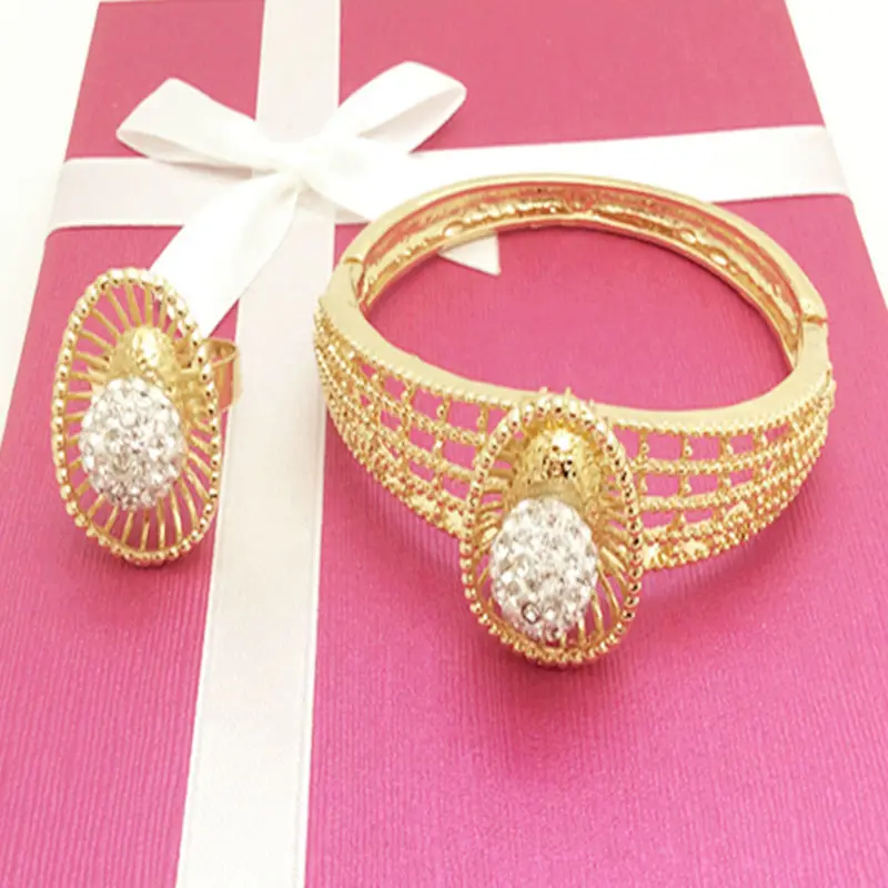 Kingdom Ma African Imitated Crystal Jewelry Sets Party Accessories Wedding Bridal Necklace Bracelet Earrings Rings Set For Women | Украшения