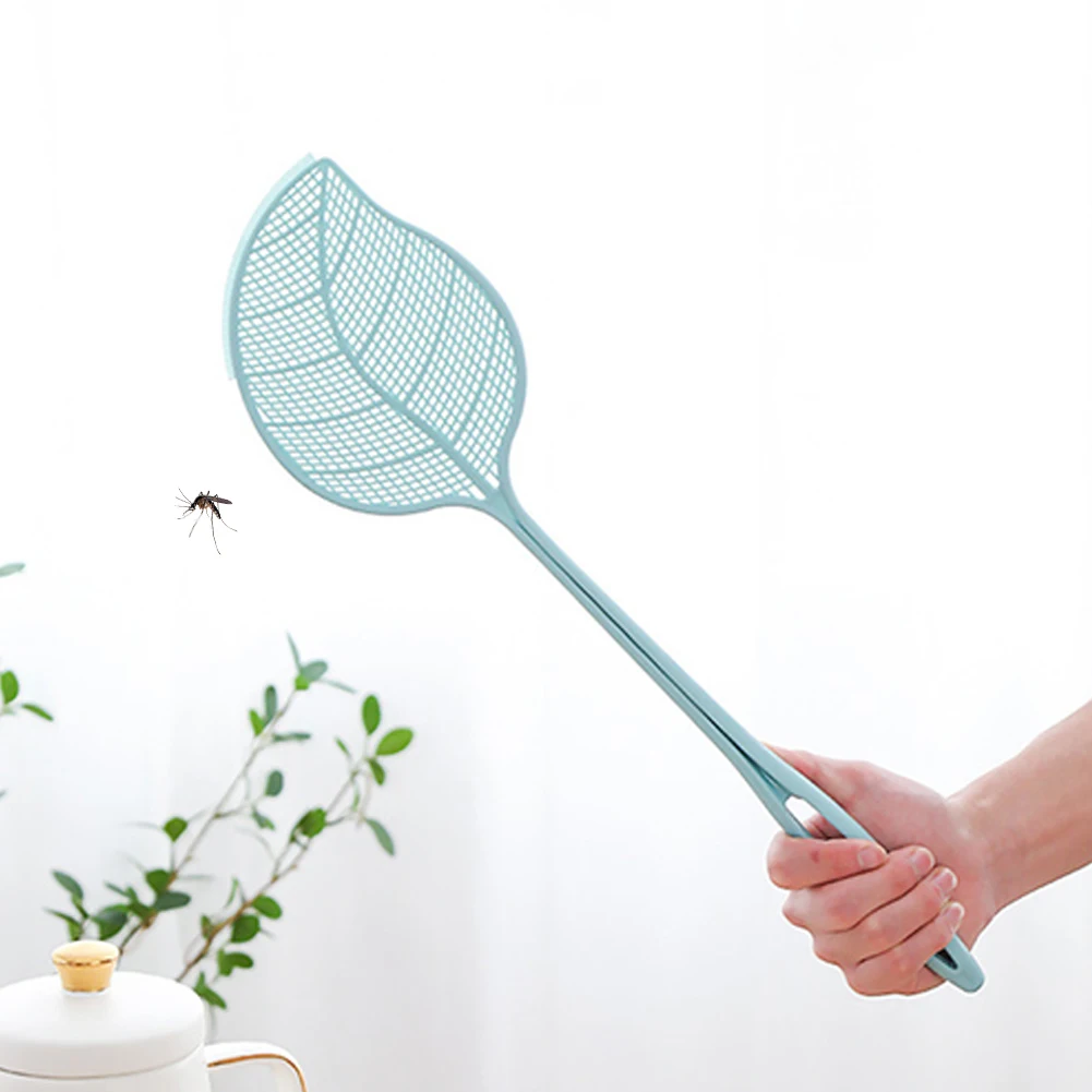 Plastic Fly Swatter Anti Mosquito Durable Pest Control Trap Killer Manual Repellents Long Handle Insect With Dustpan Household