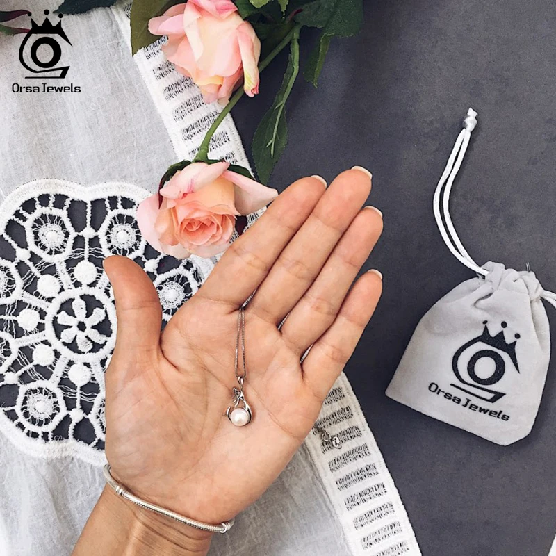 ORSA JEWELS 925 пробы серебряные женские ожерелья и подвески из пресноводного жемчуга уникальный кулон Русалочка Модные женские ювелирные изделия PSN48