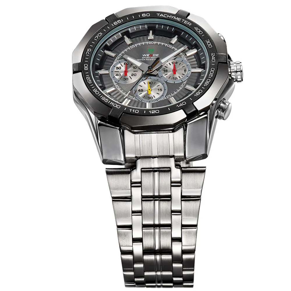 WEIDE Роскошные брендовые полностью стальные мужские часы Аналоговые Модные